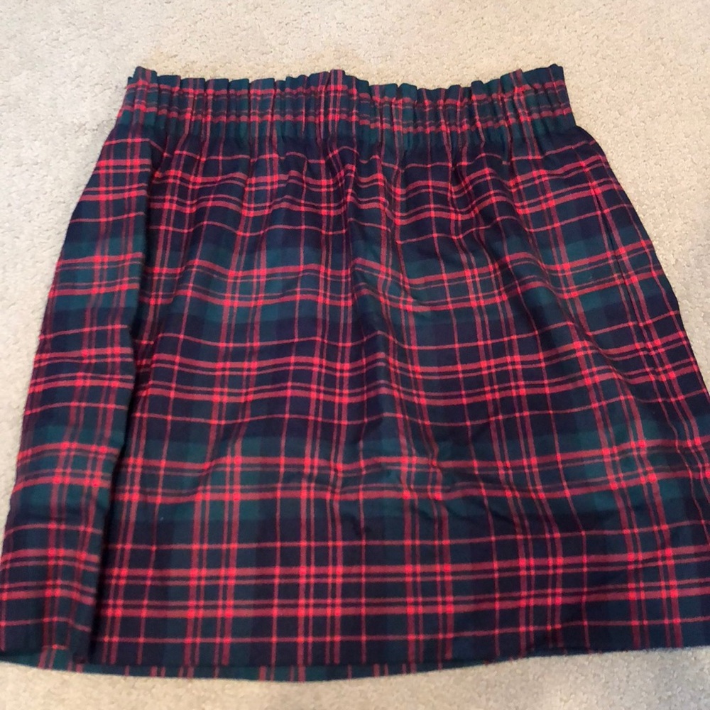 J. Crew Green and Red Plaid Skirt